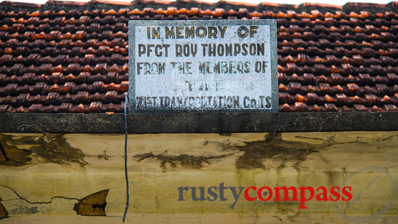 Hut with a dedication to PFCT Roy Thompson.